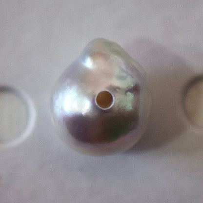 Actual product 10.4mm Necklace Natural color Seawater Real akoya Pearl Baroque Surgical Stainless Steel Japan reenspearl