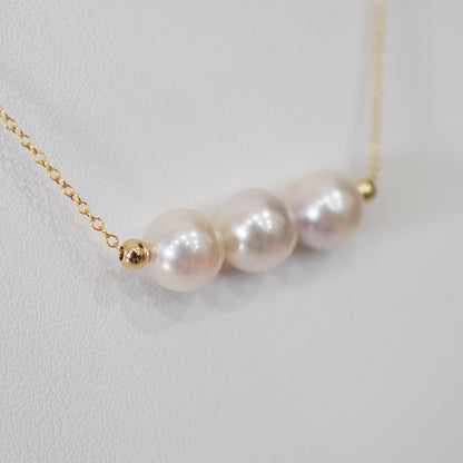 <SALE> Limited to actual item White Pink Necklace 8mm - 8.5mm 14KGF Gold Filled Real Akoya Pearl Japan Akoyapearl 17.7inch Japanese reenspearl