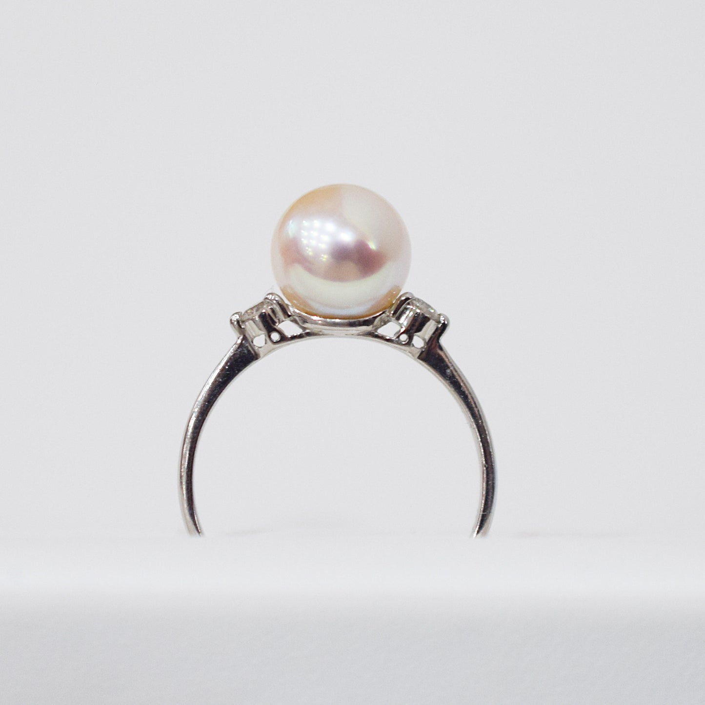 Actual product Rare White pink 8mm - 8.5mm Ring Sea Real Akoya Pearl From Japan Pt900 reenspearl akoyapearl