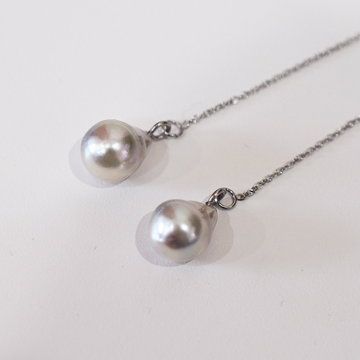 <SALE> Limited to actual item Natural color akoya Baroque pearl 8mm - 9mm Akoya Pearl American Earrings Stainless Japan Seawater reenspearl
