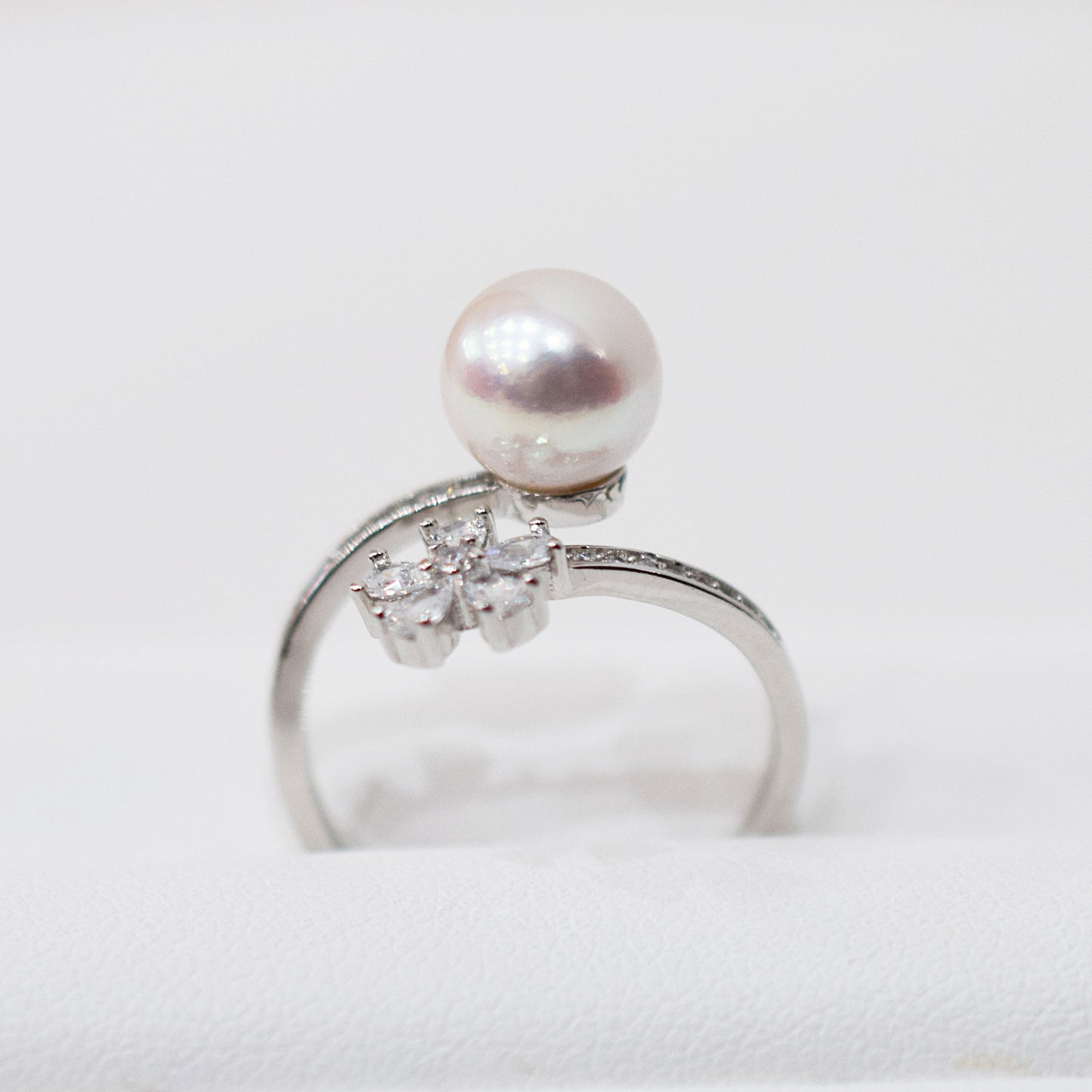 Actual product Rare White pink 8mm - 8.5mm Ring Sea Real Akoya Pearl From Japan SV925 Silver reenspearl akoyapearl