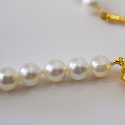 Actual product 6mm - 7mm Natural color Baroque Akoya Pearl Bracelet 7.28inch Japan AkoyaPearl SV925 Wedding Japanese Seawater