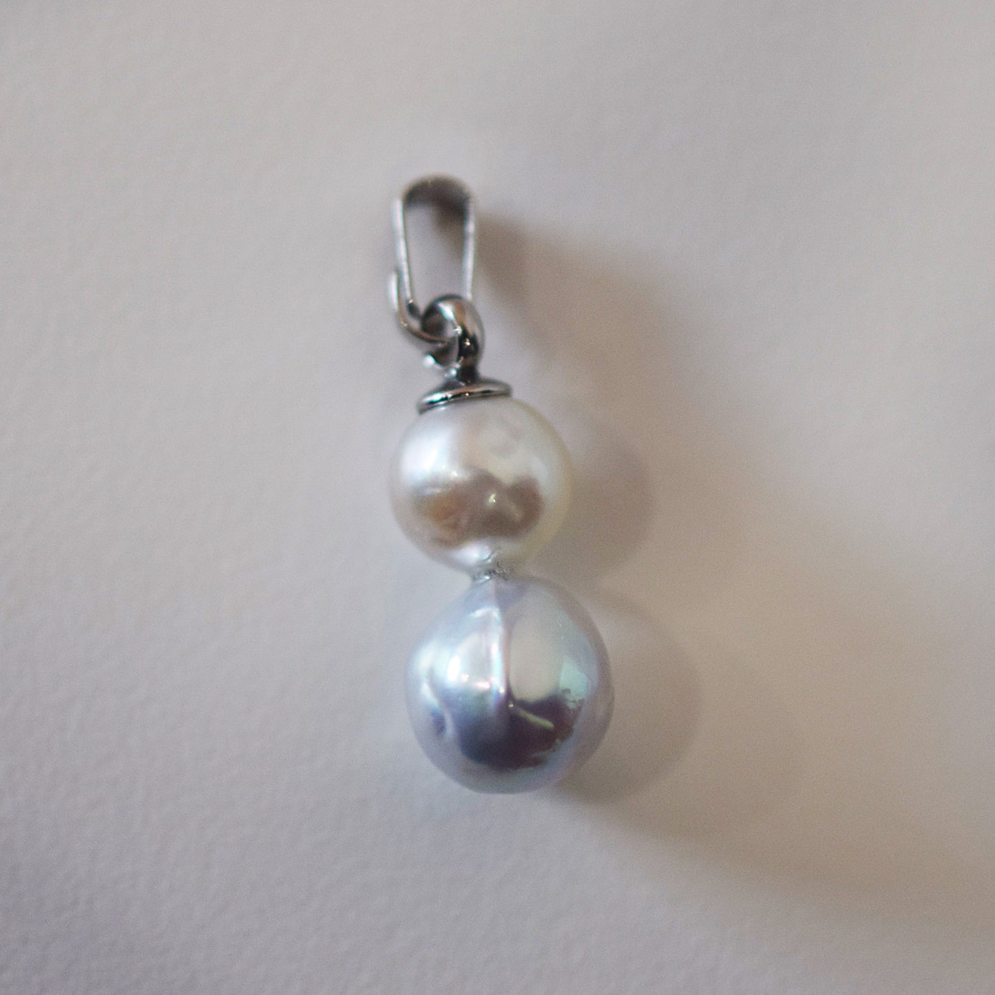 Actual product 6mm × 7mm pendant Necklace Natural color Seawater Real akoya Pearl Baroque Surgical Stainless Steel Japan reenspearl