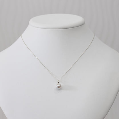 【K18YG / K18WG】Ultra Rare Natural 8mm - 9mm Madama rank Akoya Pearl Japan Akoyapearl Pendant Necklace birthday あこや 真珠 日本