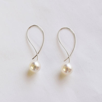 Hanadama rank 7.5mm - 9.5mm Whitepink Earrings K14WG Real Akoya Pearl Japan Akoyapearl