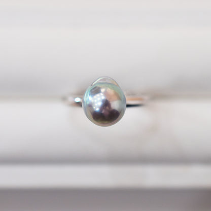 ［You can choose the pearl］Akoya Baroque pearl 8mm - 9mm Natural color Ring Sea Real akoya pearl From Japan 1pc pearl SV925 Silver reenspearl akoyapearl ring