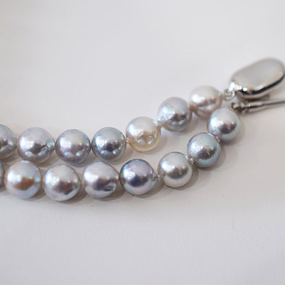 Limited to actual item Necklace Natural color Baroque 8mm - 9mm Akoya Pearl Japan 17.3inch starand choker