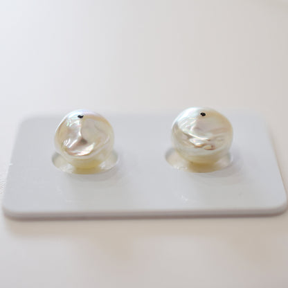 Actual product Natural color akoya pearl Baroque pearl 10.5mm - 11mm 18K 14K Surgical Stainless Steel stud Earrings Japan