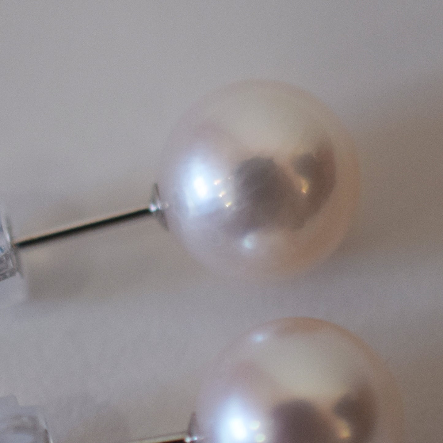 Actual product Whitepink 7.5mm - 8mm Seawater Akoya Pearl Stud Earring K14WG From Japan Japanese Seawater reenspearl