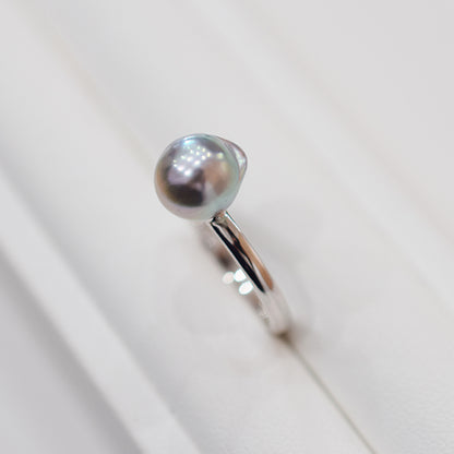 ［You can choose the pearl］Akoya Baroque pearl 8mm - 9mm Natural color Ring Sea Real akoya pearl From Japan 1pc pearl SV925 Silver reenspearl akoyapearl ring