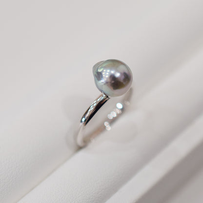 ［You can choose the pearl］Akoya Baroque pearl 8mm - 9mm Natural color Ring Sea Real akoya pearl From Japan 1pc pearl SV925 Silver reenspearl akoyapearl ring