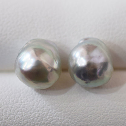 <SALE> Limited to actual item Natural color akoya Baroque pearl 8mm - 9mm 14KGF Gold Filled Akoya Pearl Stud Earrings Japan Japanese Seawater reenspearl