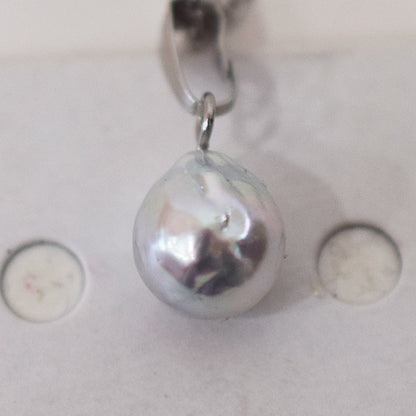 Actual product 10mm pendant Necklace Natural color Seawater Real akoya Pearl Baroque Surgical Stainless Steel Japan reenspearl