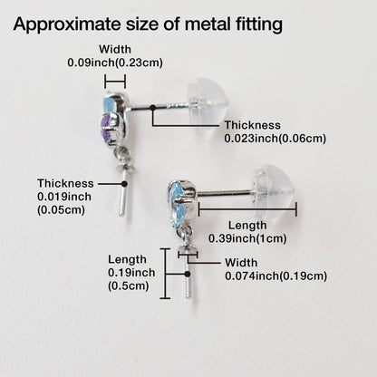 Only metal fittings K14WG stud earring Metal fitting Semi-precious stone Recommended for pearls under 9.5mm