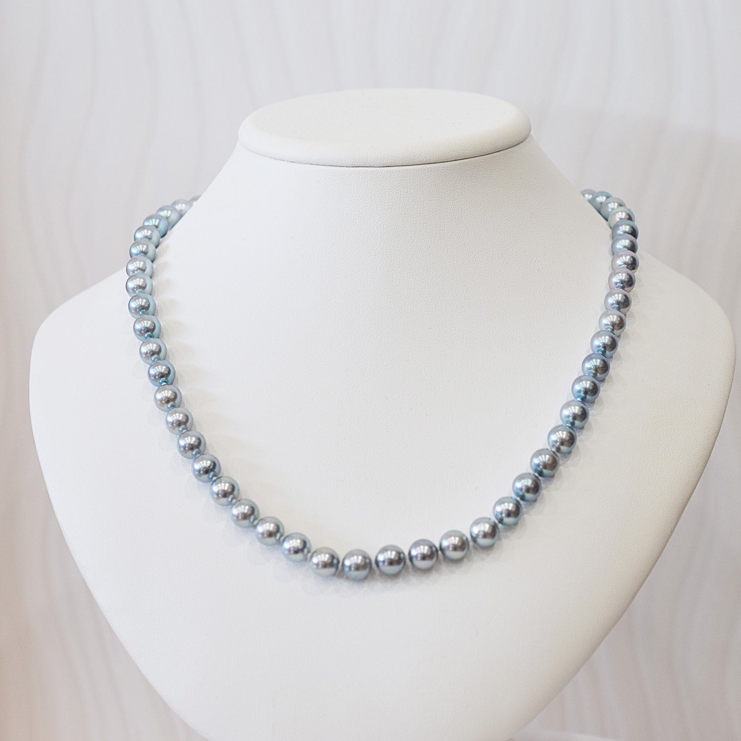 <SALE> Limited to actual item Necklace Cobalt Dyed color akoya pearl 8mm - 8.5mm Real Akoya Pearl From Japan 21.2inch starand choker reenspearl
