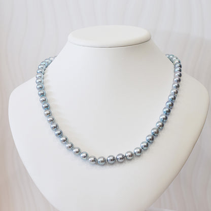 <SALE> Limited to actual item Necklace Cobalt Dyed color akoya pearl 8mm - 8.5mm Real Akoya Pearl From Japan 21.2inch starand choker reenspearl