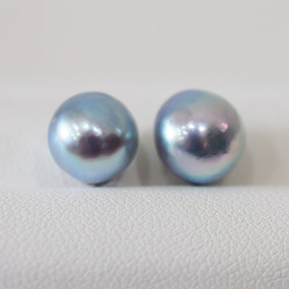 Limited to actual item Natural color akoya Baroque pearl 9.5mm - 10mm Surgical Stainless Steel Seawater Akoya Pearl Stud Earrings Japan