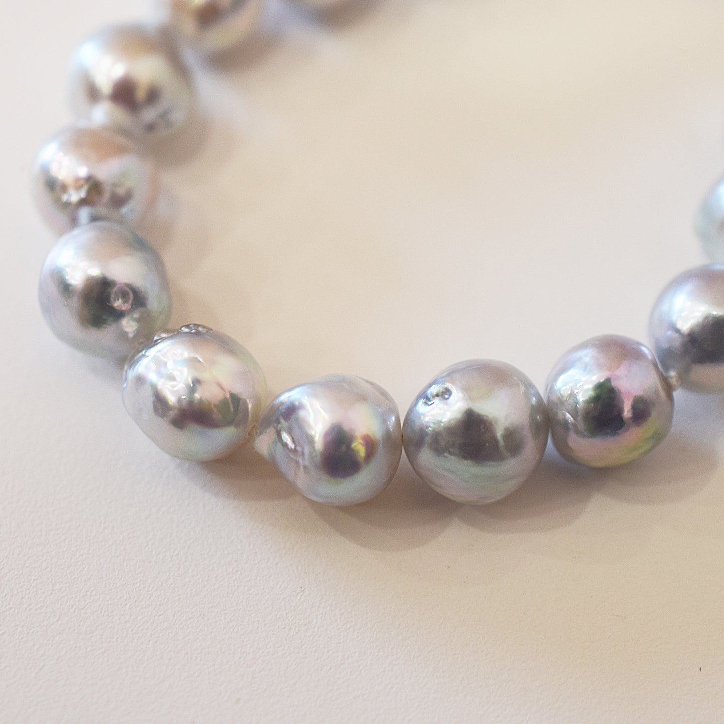 Actual product 9mm - 10mm Natural color Baroque Akoya Pearl Bracelet 7.87inch Japan AkoyaPearl SV925 Wedding Japanese Seawater
