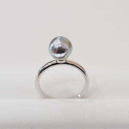 ［You can choose the pearl］Akoya Baroque pearl 8mm - 9mm Natural color Ring Sea Real akoya pearl From Japan 1pc pearl SV925 Silver reenspearl akoyapearl ring