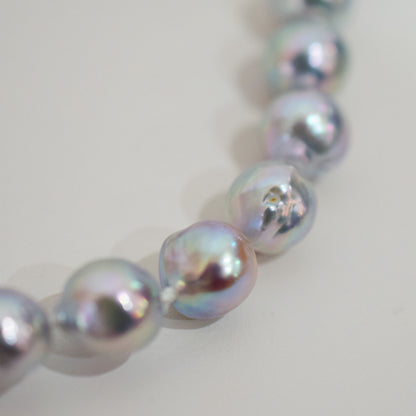Limited to actual item Necklace Natural color Baroque 9mm - 10mm Akoya Pearl Japan 20.6inch starand choke
