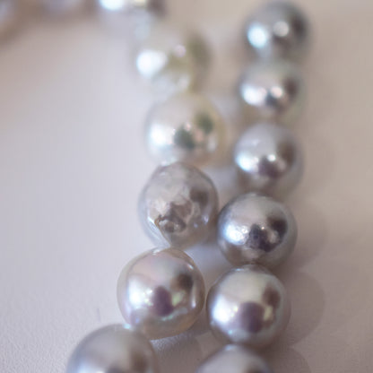 Limited to actual item Necklace Natural color Baroque 8mm - 9.5mm Real Akoya Pearl Japan 16.5inch 42cm starand Japanese choker reenspearl