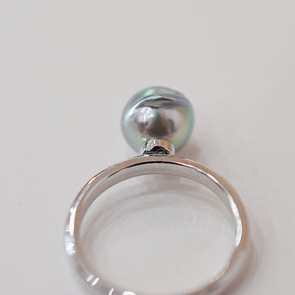 ［You can choose the pearl］Akoya Baroque pearl 8mm - 9mm Natural color Ring Sea Real akoya pearl From Japan 1pc pearl SV925 Silver reenspearl akoyapearl ring