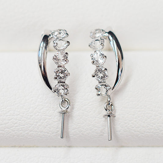 Only metal fittings K14WG stud earring Metal fitting Semi-precious stones Recommended for pearls under 9.5mm