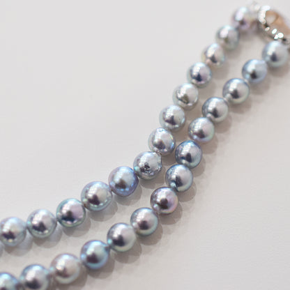 Actual product Necklace Natural color Baroque 6mm - 7mm Akoya Pearl Japan 17.1inch starand choker