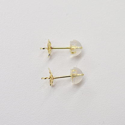 Only metal fittings K18YG stud earring Metal fitting Recommended for pearls 5mm - 8mm