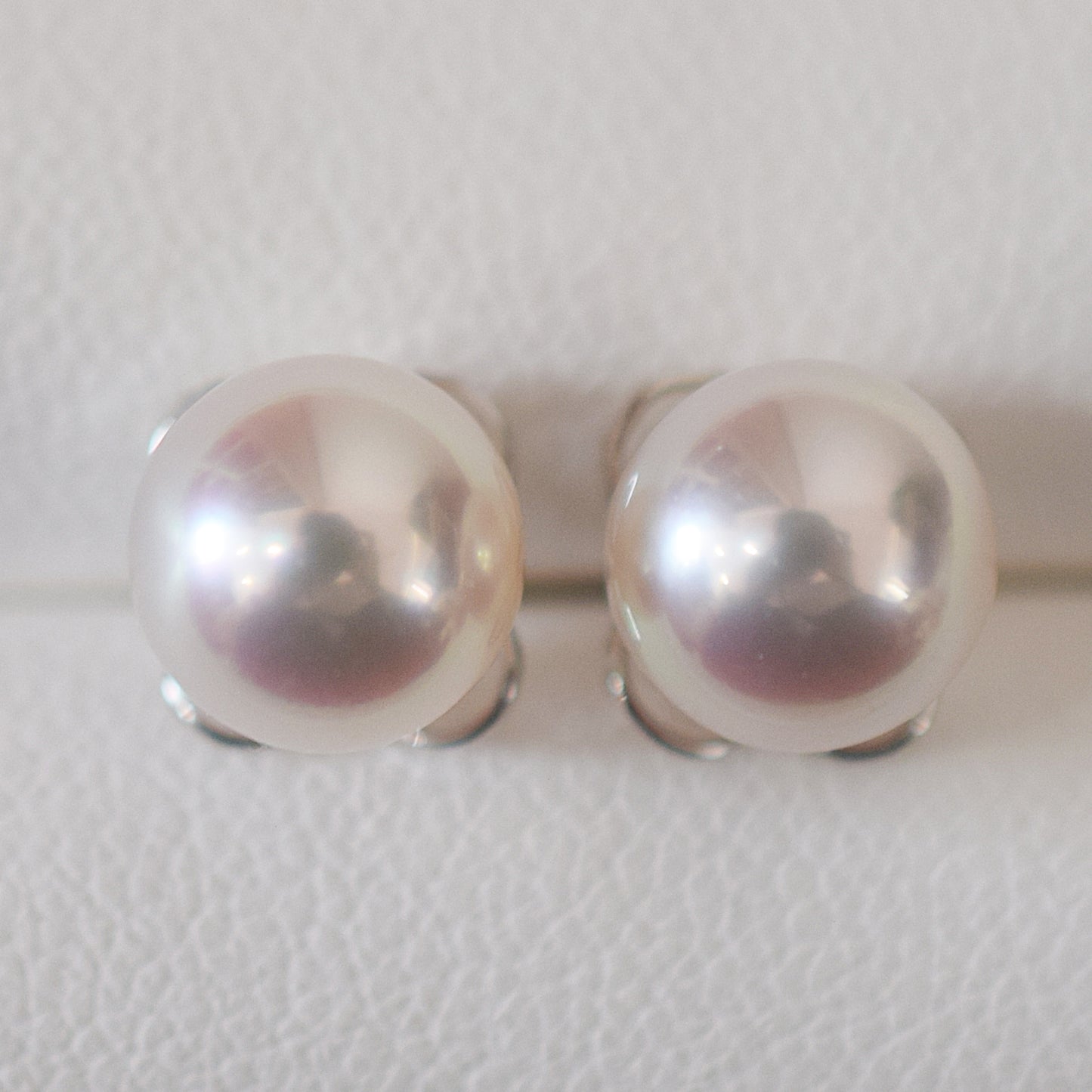 <SALE> Limited to actual item Whitepink 7.5mm - 8mm Seawater Akoya Pearl Stud Earring 14K From Japan Japanese Seawater reenspearl