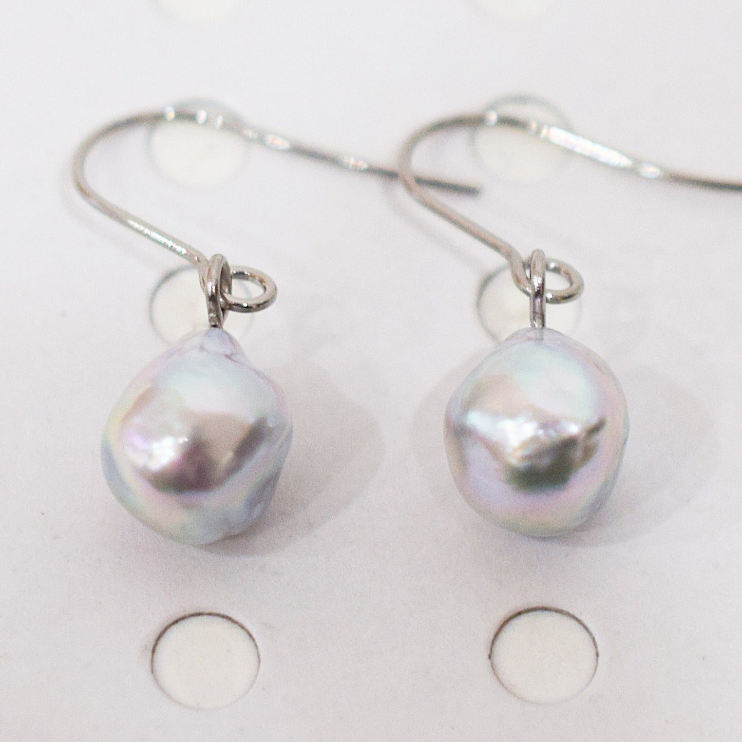 Actual product Natural color akoya Baroque pearl 9mm - 10mm Surgical Stainless Steel Seawater Akoya Pearl Stud Earrings Japan