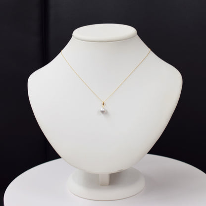 【K10 / K18】Rare Natural color 8.5mm - 9.5mm pendant necklace Akoya Pearl Real Japan Seawater pearl reenspearl akoyapearl 日本産 熊本 天草