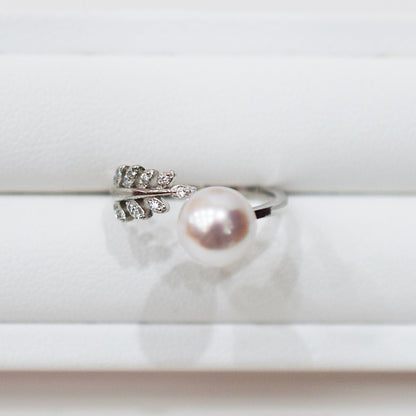 Actual product Rare White pink 8mm - 8.5mm Ring Sea Real Akoya Pearl From Japan SV925 Silver reenspearl akoyapearl