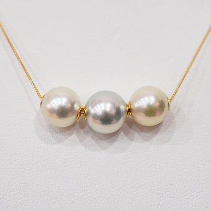 Actual product Actual product 8.8mm - 9.4mm Rose Certificate from the Pearl Science Laboratory Natural color necklace K18YG Japan reenspearl SK-439294