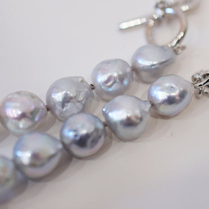Limited to actual item Necklace Natural color Baroque 9mm - 10mm Real Akoya Pearl From Japan 17.5inch starand choker Japanese akoyapearl