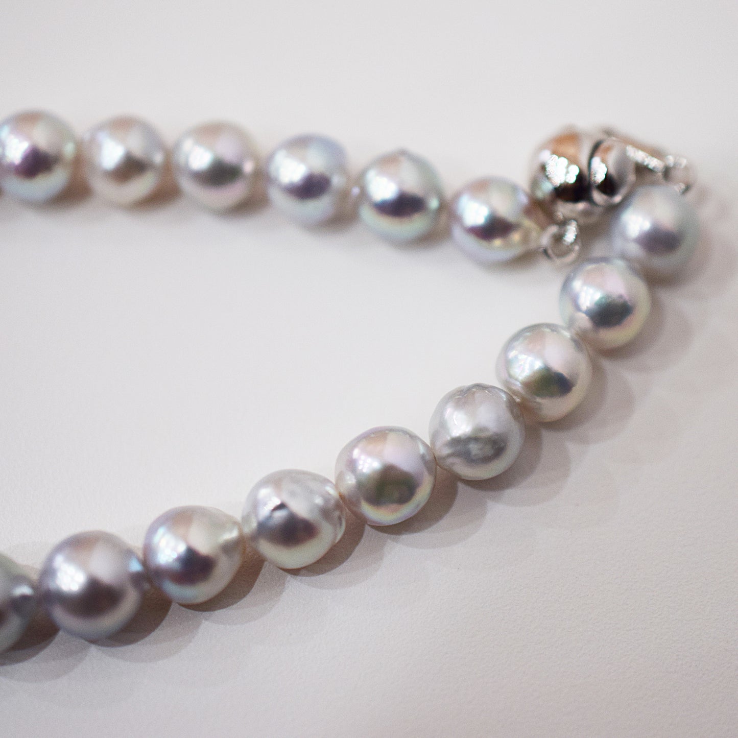 Actual product 7mm - 8mm Natural color Baroque Akoya Pearl Bracelet 7.08inch Japan AkoyaPearl SV925 Wedding Japanese Seawater