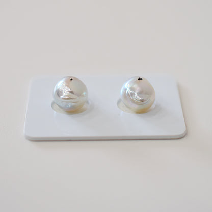 Actual product Natural color akoya pearl Baroque pearl 10mm - 10.5mm 18K 14K Surgical Stainless Steel stud Earrings Japan