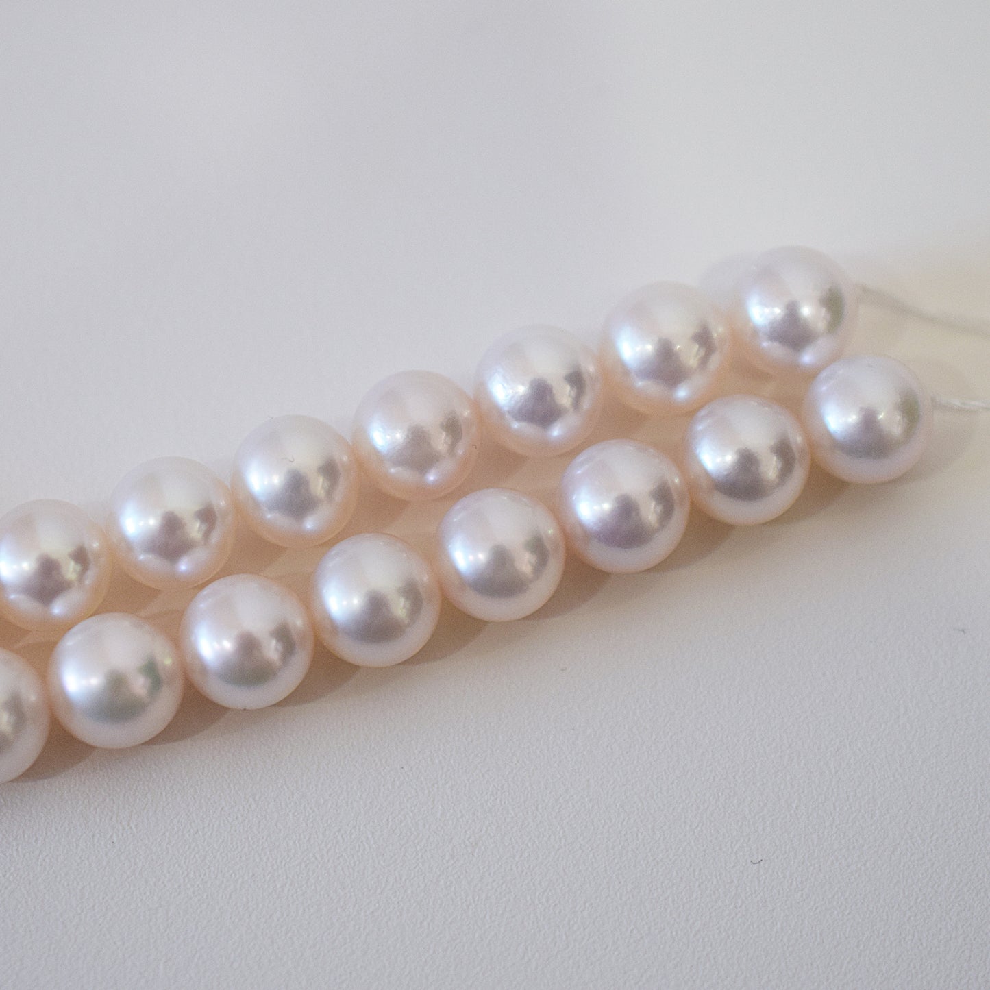 Actual product Hanadama rank white pink 8mm - 8.5mm Sea Real Akoya pearl strand choker necklace Japan Japanese Seawater Silver925