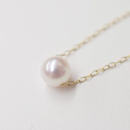 【K10 / K18】Rare White pink 5.5mm - 6.5mm Seawater Real Akoya Pearl necklace AkoyaPearl Japan あこや 真珠
