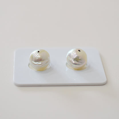 Actual product Natural color akoya pearl Baroque pearl 10mm - 10.5mm 18K 14K Surgical Stainless Steel stud Earrings Japan