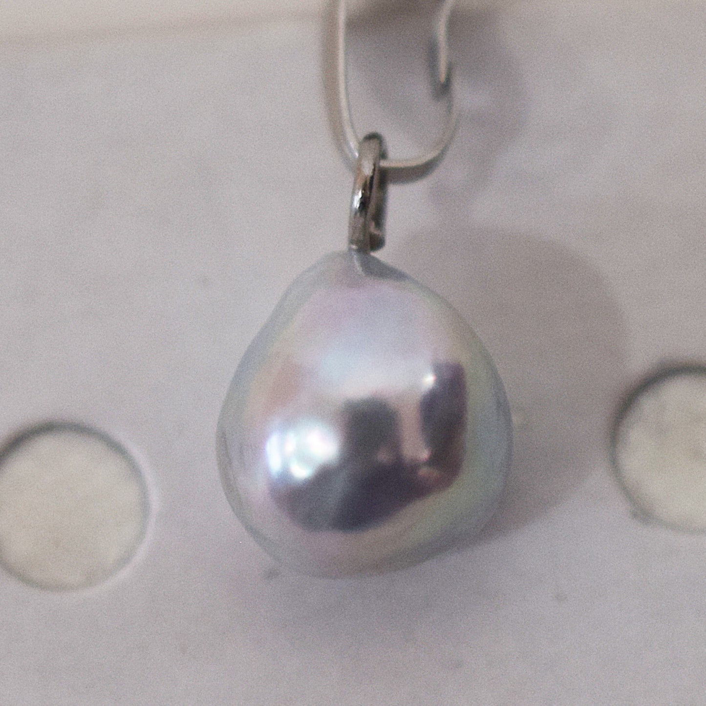 Actual product 9.5mm pendant Necklace Natural color Seawater Real akoya Pearl Baroque Surgical Stainless Steel Japan reenspearl