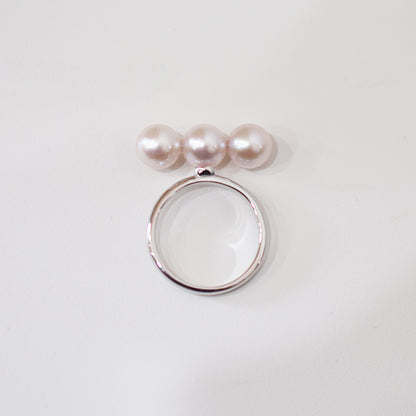 White pink 5.5mm - 8mm Ring Akoya Pearl From Japan SV925 Silver reenspearl Sea Real akoyapearl