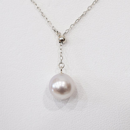 【K10YG / K10WG / K18YG / Pt850】Rare Natural color rank 8mm - 8.5mm Azuki chain Necklace Akoyapearl Japan あこや 真珠
