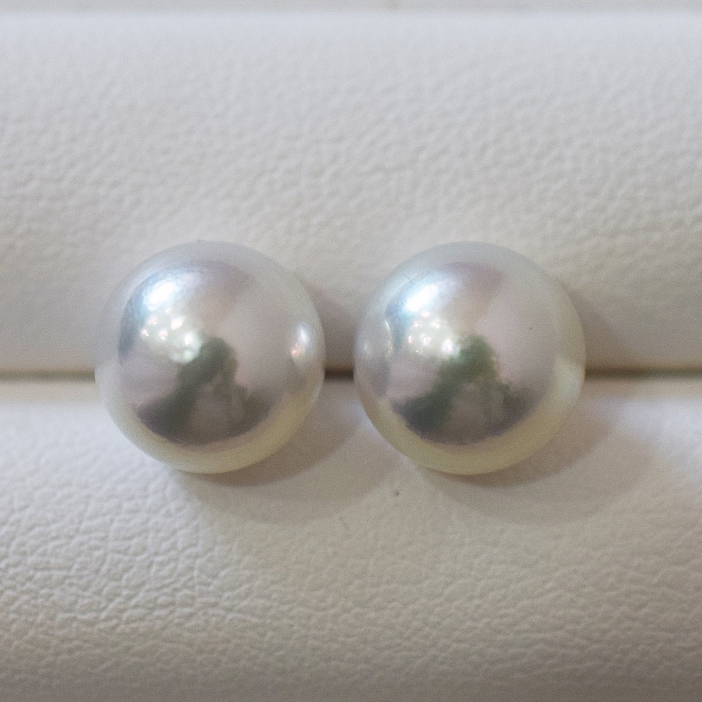 Actual product Whitepink 9mm - 9.5mm Seawater Akoya Pearl Stud Earring K14WG From Japan Japanese Seawater reenspearl