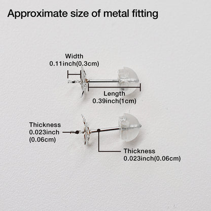 Only metal fittings K14WG stud earring Metal fitting Recommended for pearls 5mm - 8mm