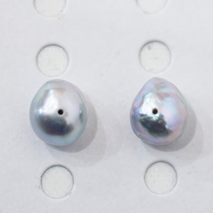 Limited to actual item Natural color akoya pearl Baroque pearl 10mm - 10.5mm 18K 14K Surgical Stainless Steel stud Earrings Japan akoyapearl