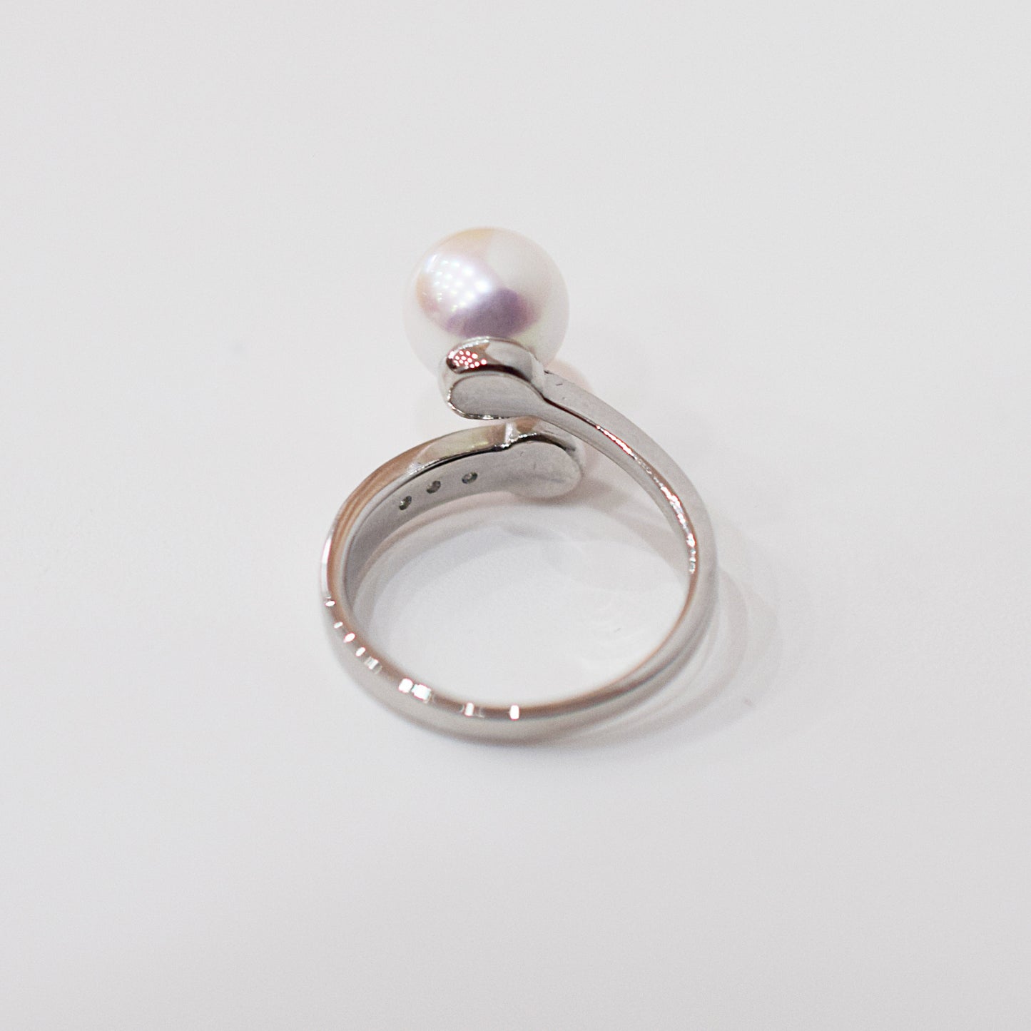 Actual product Rare White pink 7.5mm × 5.5mm Ring Sea Real Akoya Pearl From Japan SV925 Silver reenspearl akoyapearl