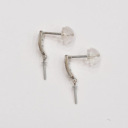 Only metal fittings K14WG stud earring Metal fitting Recommended for pearls 7mm - 9mm