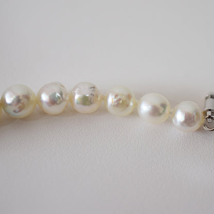Actual product 6mm - 7mm Natural color Baroque Akoya Pearl Bracelet 6.29inch Japan AkoyaPearl SV925 Wedding Japanese Seawater