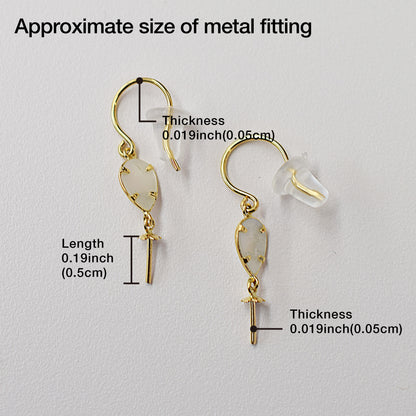 Only metal fitting Hook earrings K18YG Recommended for pearls under 9.5mm